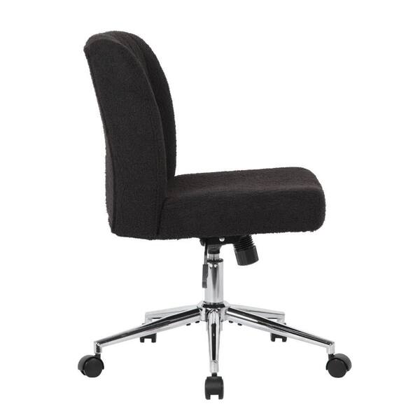 Benjara Rio Fabric Adjustable Height Task Chair in Black and