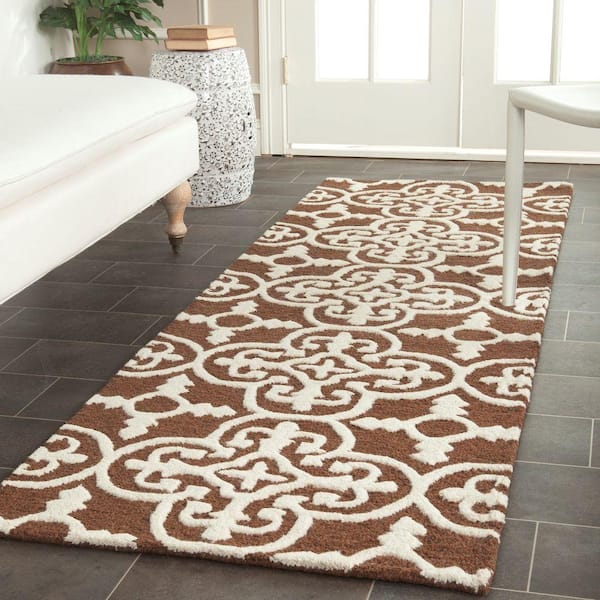 Cambridge Dark Brown/Ivory 3 ft. x 6 ft. Medallion Geometric Runner Rug