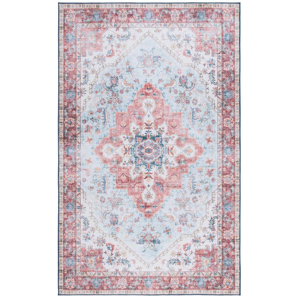 Martha  Stewart Washable Red/Blue 5 ft. x 8 ft. Machine Washable Medallion Floral Area Rug price history on PriceWatchPro