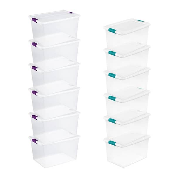 64-Qt. and 66-Qt. Storage Tote with Lid in Clear (12-Pack)