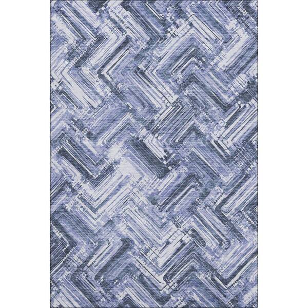 Addison Rugs Mayfield Premium Machine Washable Indoor/Outdoor Geometric AMF630 Blue 2 ft. 6 in. x 3 ft. 10 in. Area Rug