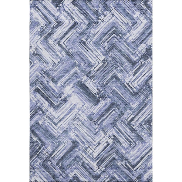Addison Rugs Mayfield Premium Machine Washable Indoor/Outdoor Geometric AMF630 Blue 3 ft. x 5 ft. Area Rug