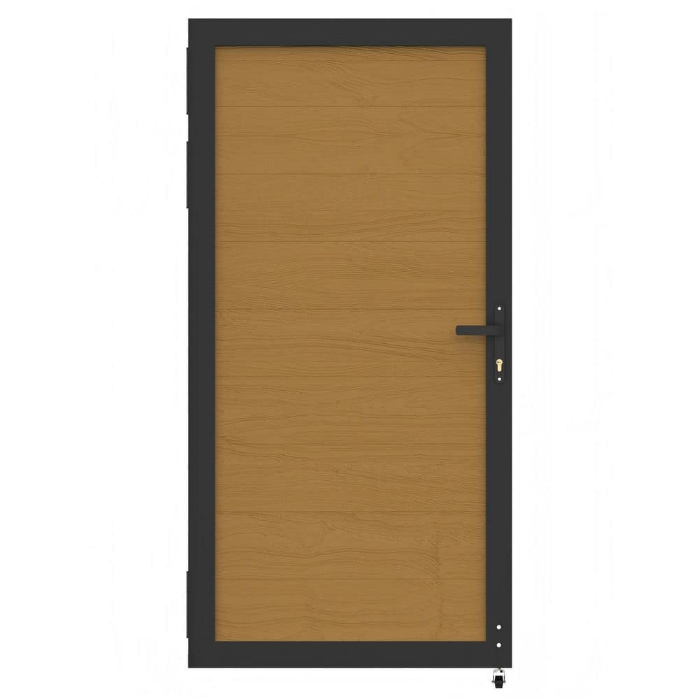 New Version Privacy 3 ft. W x 6 ft. H Aluminum Frame Fence Gate Teak Composite Panel with Security Lock System price history on PriceWatchPro