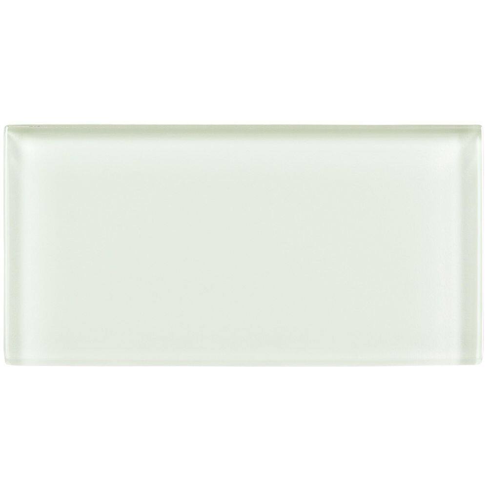 Enchant-Joy 3" x 6" White Polished Glass Subway Tile
