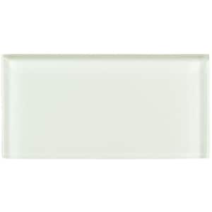 Enchant Joy Fabu White Glossy 3 in. x 6 in. Smooth Glass Subway Wall Tile (1.83 sq. ft./Case)
