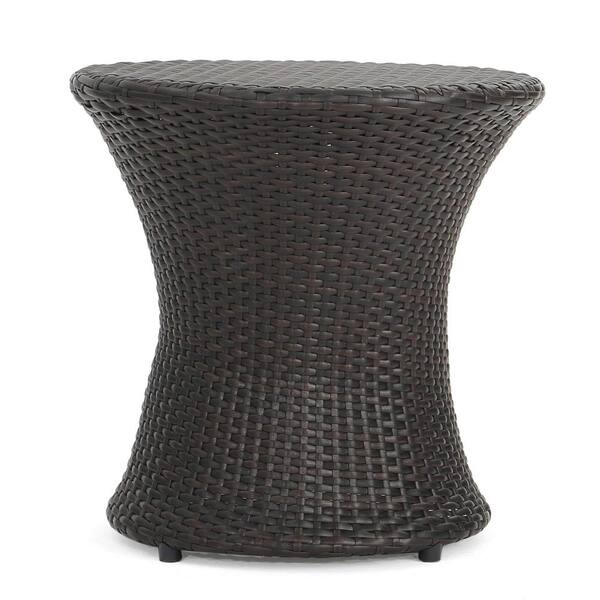 Unbranded Multibrown Wicker Round Outdoor Accent Table