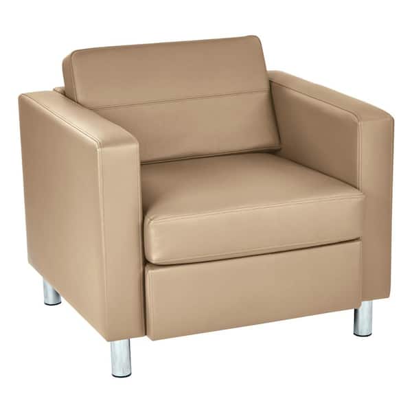 OSP Home Furnishings Pacific Buff Beige Vinyl Accent Chair