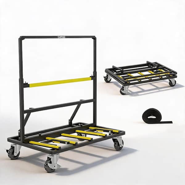 Drywall Cart and Panel Dolly with 1800 lb. Load Capacity with Adjustable Handle and Expandable Deck