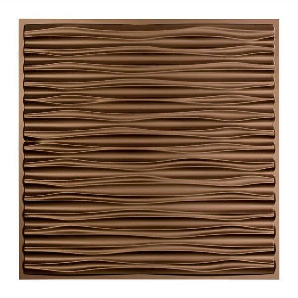 Fasade Dunes 2 ft. x 2 ft. Vinyl Lay-In Ceiling Tile in Argent Bronze