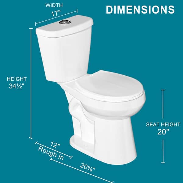 HOMLYLINK 19 in. Tall 2-Piece 1.1/1.6 GPF Dual Flush Map