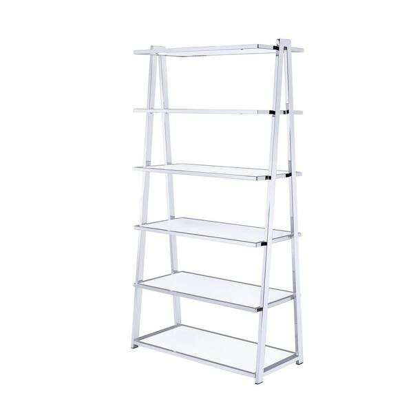 White and chrome deals bookshelf