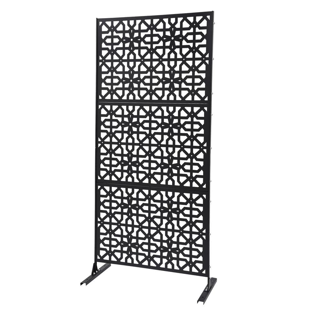 6.2 ft. x 2.9 ft. Black Steel Privacy Screen Freestanding Outdoor/Indoor Adjustable Height Decorative Privacy Screen price history on PriceWatchPro