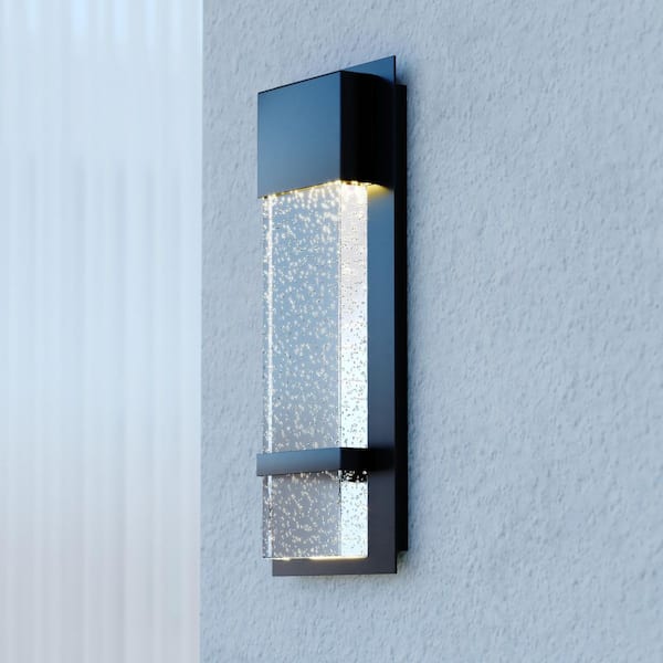 VAXCEL Wabash Aluminum 1-Light LED Gray Contemporary Outdoor Wall Light with Clear Glass