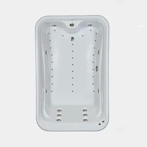 72 in. Acrylic Rectangular Reversable Drain Drop-in Air and Whirlpool Bathtub in Biscuit