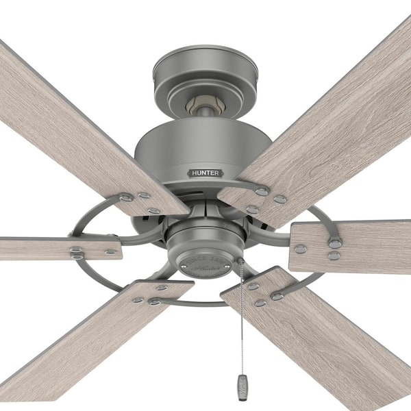 Hunter - Gilrock 52 in. Indoor Matte Silver Ceiling Fan For Bedrooms