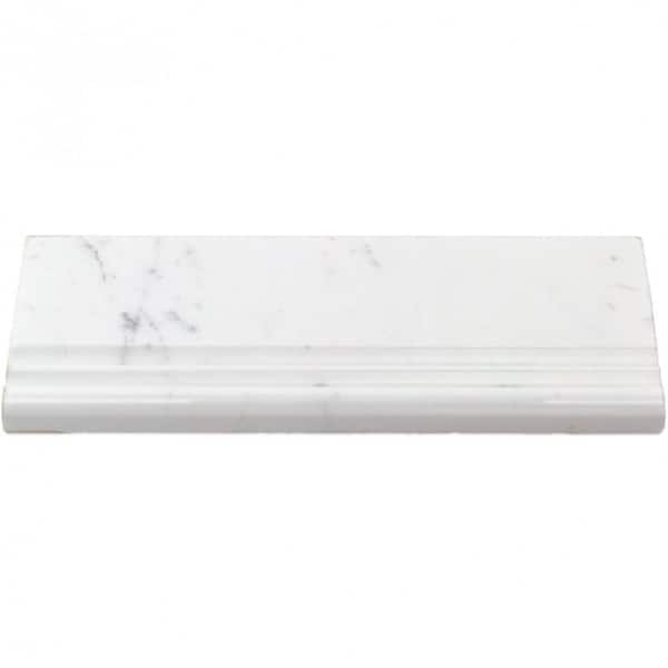 Ivy Hill Tile Oriental Base Molding 5 in. x 12 in. x 12 mm Marble Liner Trim