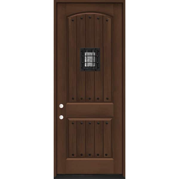 Steves & Sons 36 in. x 96 in. 2-Panel Right-Hand/Inswing Hickory Stain Fiberglass Prehung Front Door with 4-9/16 in. Jamb Size
