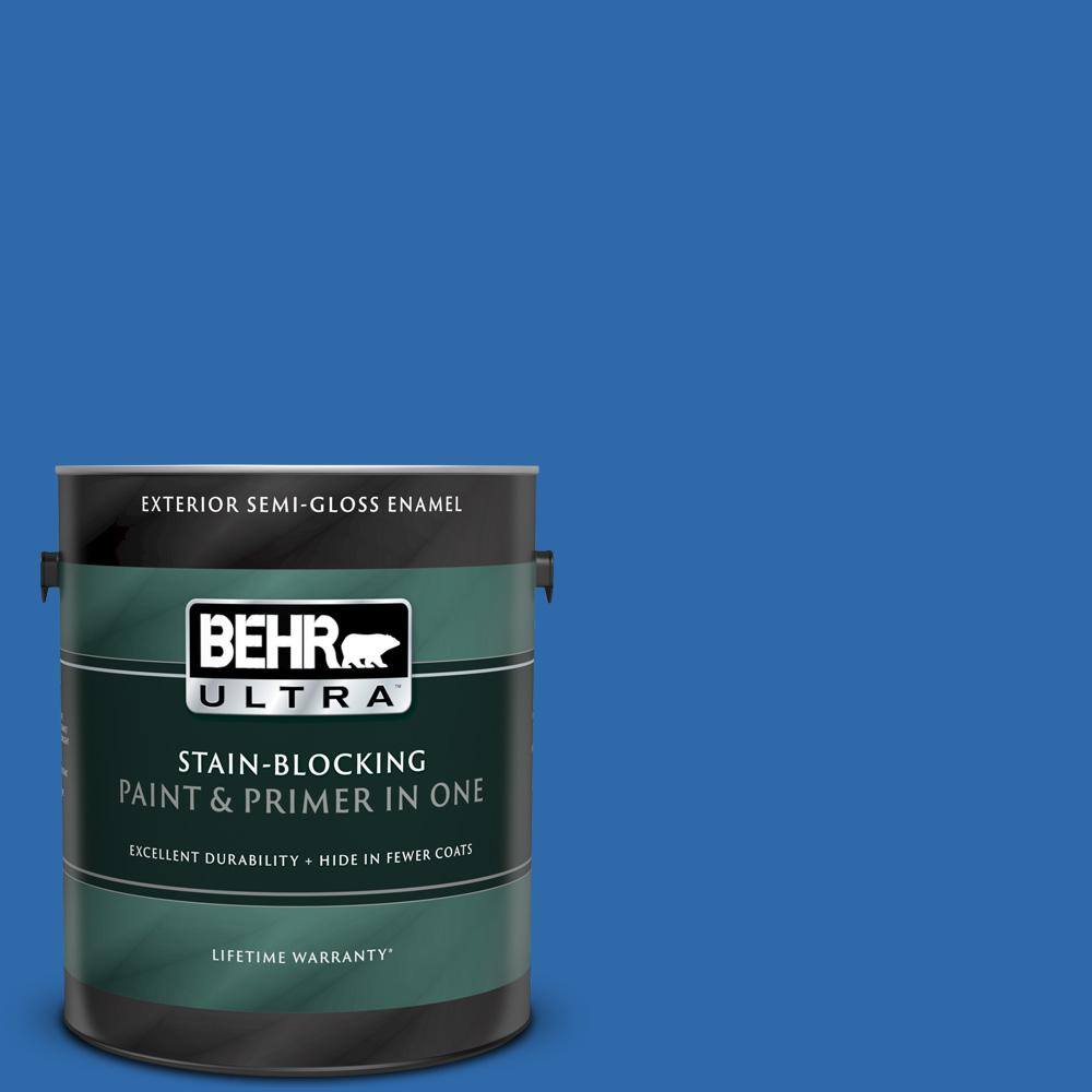 BEHR ULTRA 1 gal. MQ424 Electric Blue SemiGloss Enamel Exterior