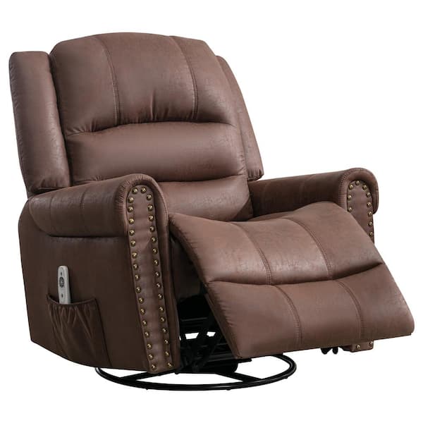 Amax Leather Julius Power Swivel Leather Recliner 8002S-10PSB-2362A