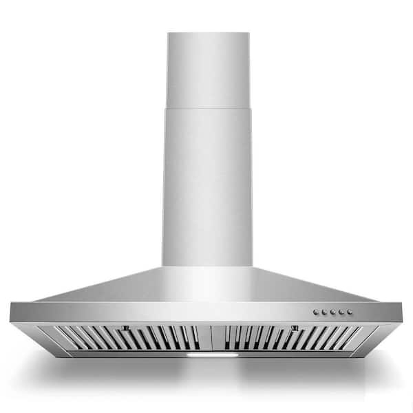 30 in. 450 CFM Convertible Wall Mount Downdraft System Ducted Insert Range Hood in Stainless Steel,3-Speed Fan,LED Light