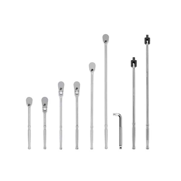TEKTON 1/2 in. Drive Ratchet, L-Handle, and Breaker Bar Set (9-Piece)