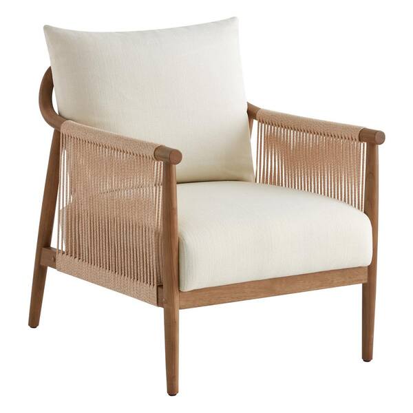 Spruce & Spring Calliope Cream Modern Fabric Accent Chair with Solid ...