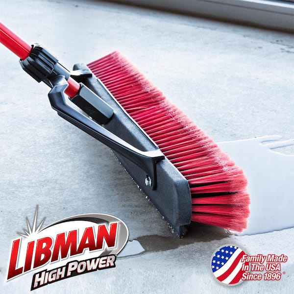 24 in. High Power Heavy-Duty Multi-Surface Squeegee Push Broom with Brace and Steel Handle