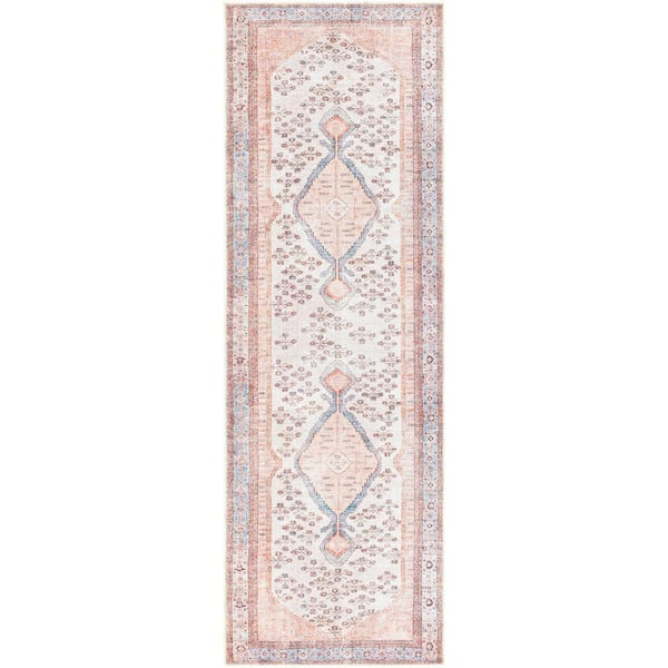 Livabliss Elena Blush 2 ft. 7 in. x 7 ft. 10 in. Machine-Washable Area Rug