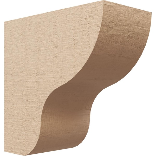 Ekena Millwork 5 in. x 10 in. x 10 in. Series 1 Classic Greensboro Rough Cedar Woodgrain Timberthane Polyurethane Corbel, Primed Tan