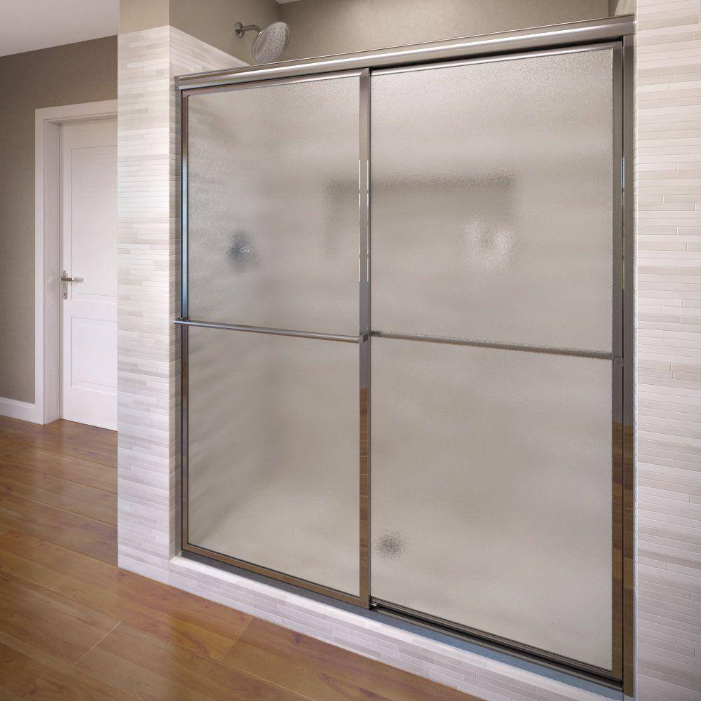 Deluxe 71.5" High x 47" Wide Chrome Framed Sliding Shower Door