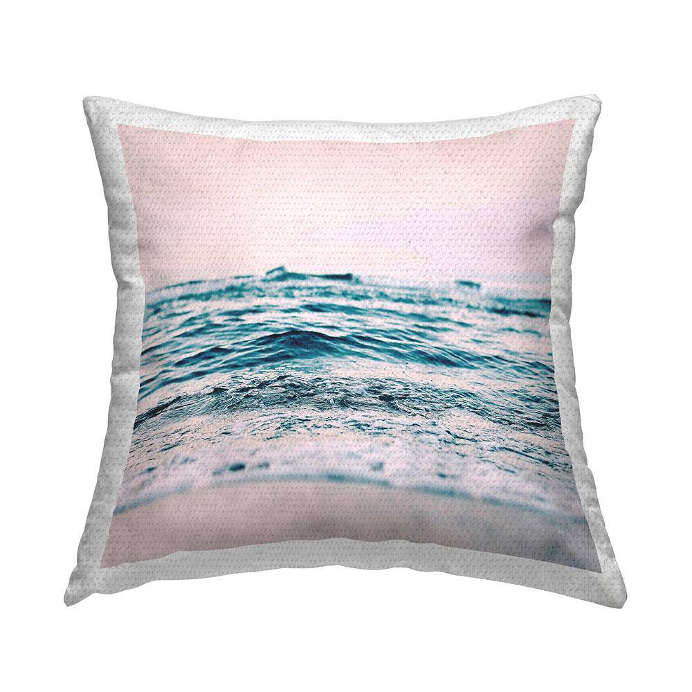 Ocean Wave Blush Landscape Multi-Color Square Outdoor Throw Pillow price history on PriceWatchPro