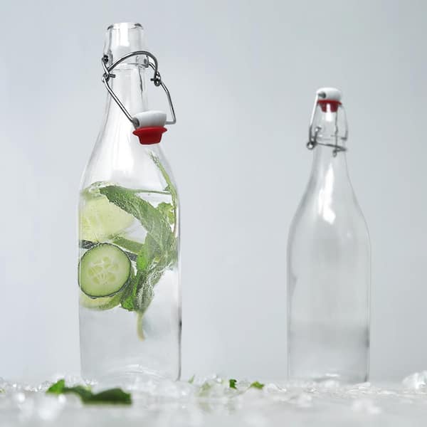 Clear 34 oz. Giara Glass Water Bottle