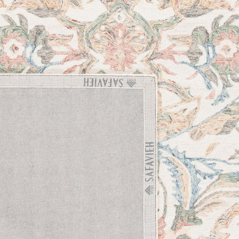 Ivory Elegance 59" Handmade Square Wool Tufted Rug