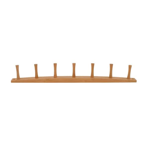 Spectrum 24 in. L Decorative Bamboo 7-Peg Wall Mount Wood Rack 82209 - The  Home Depot
