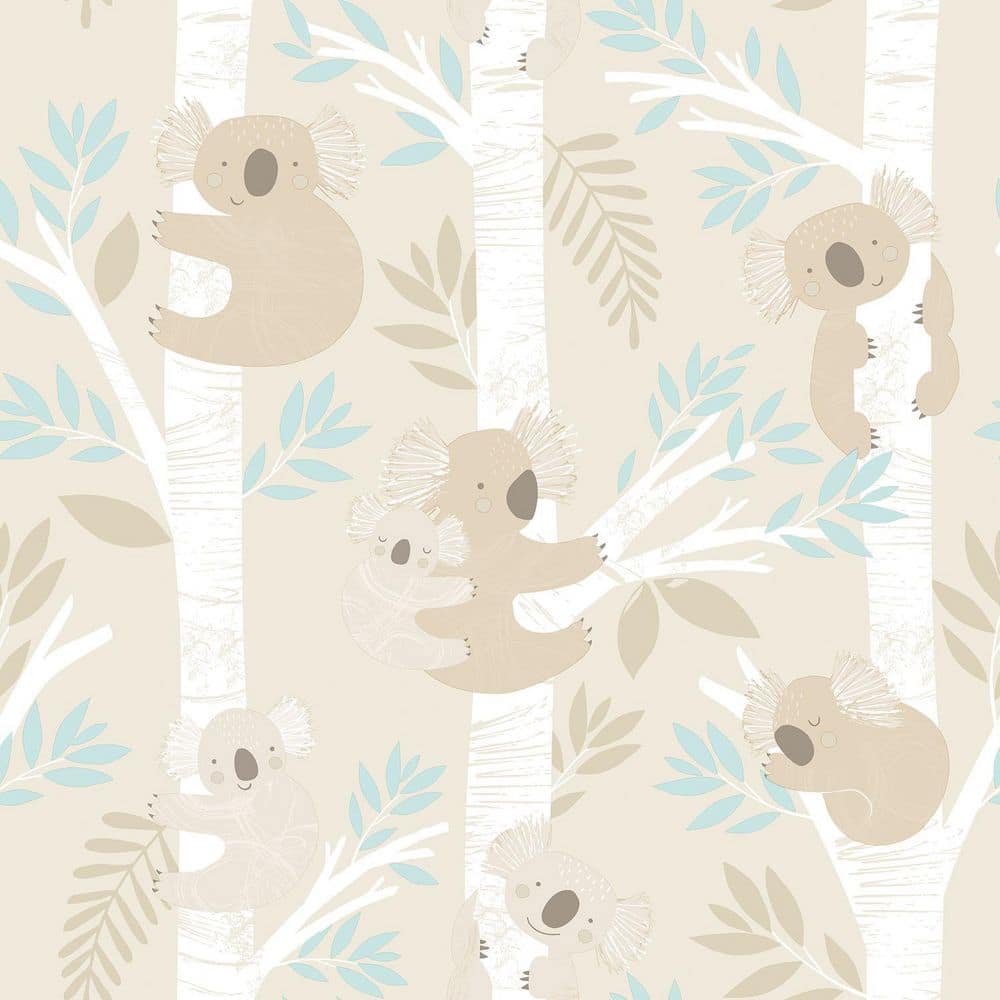 Tiny Tots 2-Collection Beige/Turquoise/White Glitter Finish Kids Koala Bear