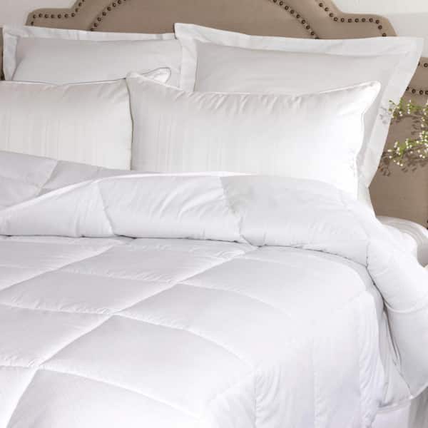 Unbranded Extra Warmth White King Embossed Basketweave Microfiber Down Alternative Comforter