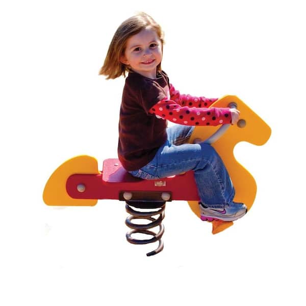 Ultra Play Yellow and Red Playground Commercial Horse Spring Rider