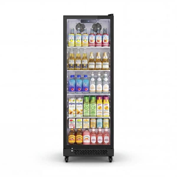 24 in. W 11 cu. ft. Commercial Refrigerator Glass Door Merchandiser Display in Black
