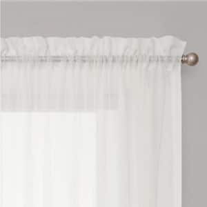 Voile 59 in. W x 84 in. L Sheer Window Curtain in White