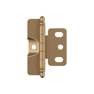 Champagne Bronze 3/4 in. (19 mm) Door Thickness Full Inset, Full Wrap Ball Tip Cabinet Hinge - Single Hinge
