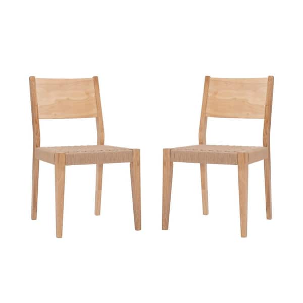 Marlene Natural Modern Dining Chair with Woven Rope Seats (Pack of 2 Chairs)