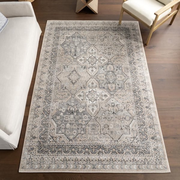 Aliza Medallion Grey 10 ft. x 14 ft. Indoor Area Rug