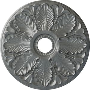 24-1/2 in. x 3-1/2 in. ID x 1 in. Milan Urethane Ceiling Medallion (Fits Canopies upto 4-5/8 in.), Platinum