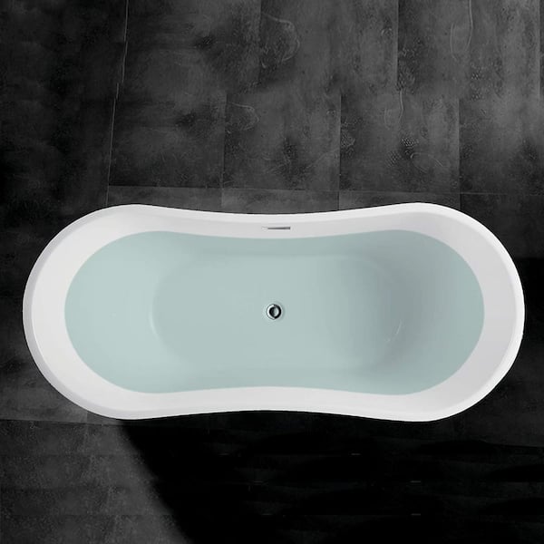 Vanity Art Bourges 55 in. x 28.3 in. Soaking Bathtub with Left Drain in  White/Polished Chrome VA6522-S - The Home Depot