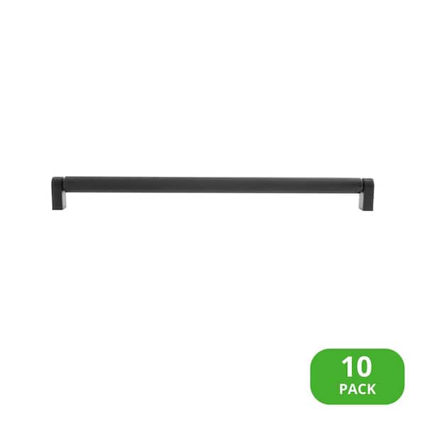 Sumner Street Home Hardware 10-Pack Kent Knurled 12 in. (305 mm) Center-to-Center Industrial Matte Black Bar Drawer Pull