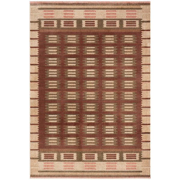 Nordic Rust 3 ft. x 5 ft. Linear Contemporary Area Rug