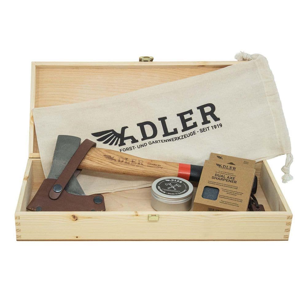 ADLER 14 in. Wood Handle Rheinland Hatchet 1.35 lbs. Gift Set incl