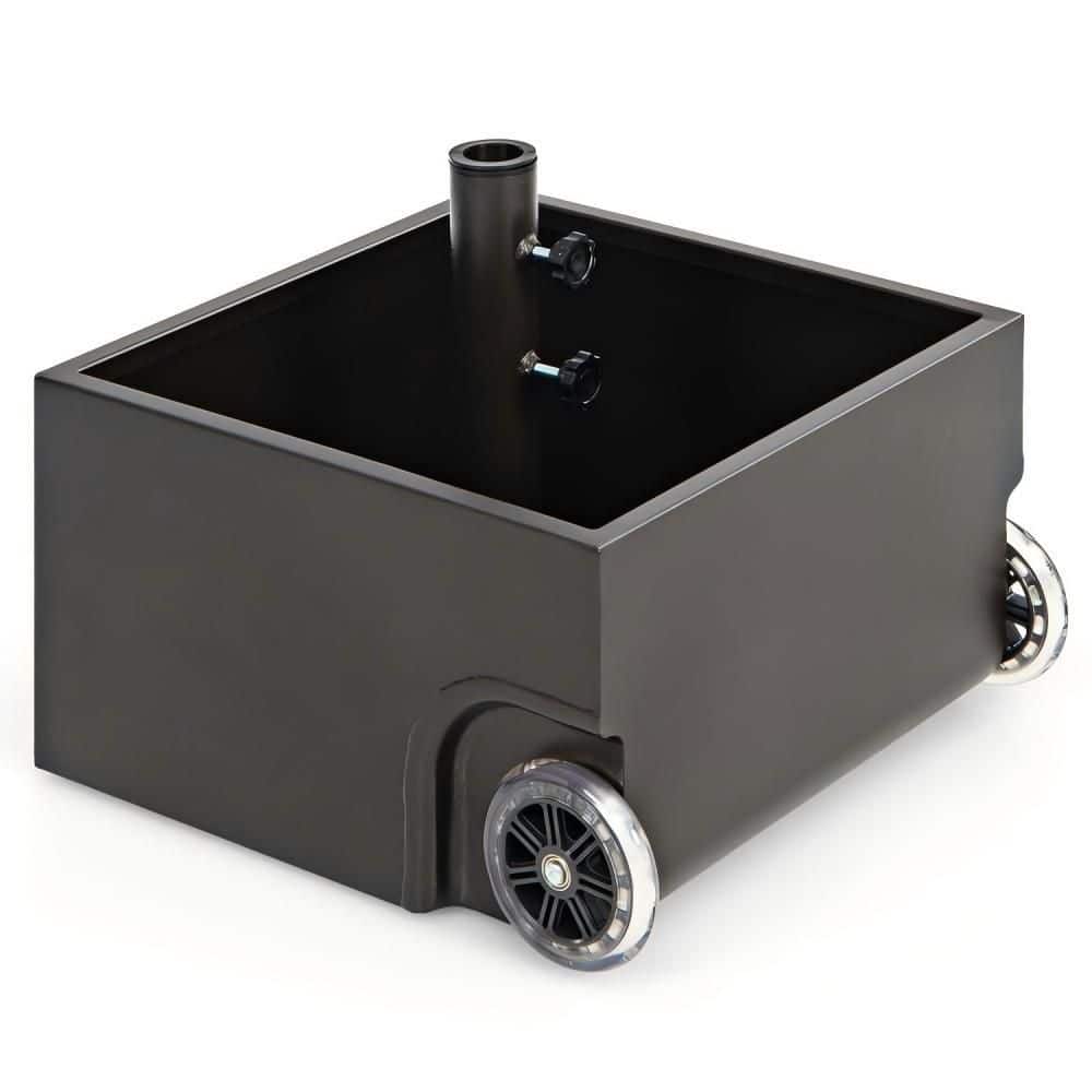 150 lbs Patio Umbrella Base Planter in Black with Wheels Fits 1.6-2.1 in Poles, Drainage and Thermoplastic Planter price history on PriceWatchPro