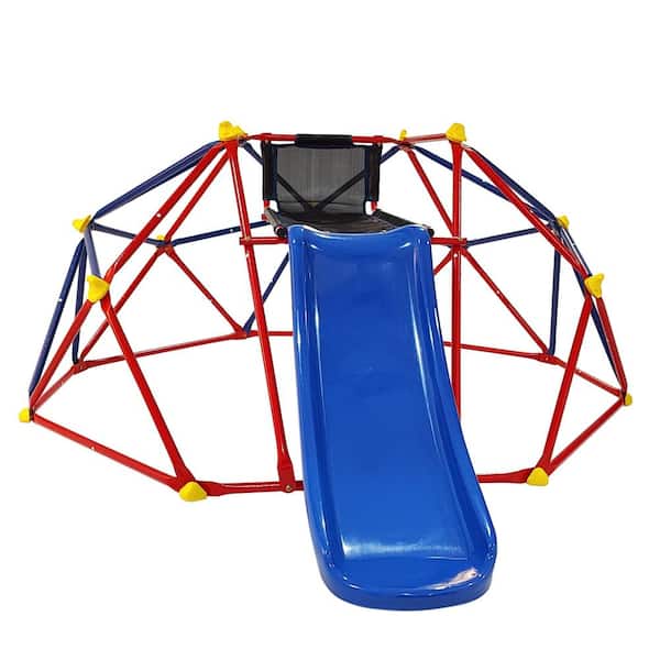 Huluwat 6 ft. Dome Climber with 47.2 in Slide for Age 3+ Climber with Climbing Stones