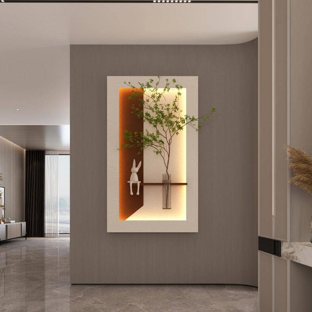 Sunpez 41. 34in. H 1-Light White-C LED Wall Sconce, 3-Color LED